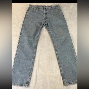 Wrangler mens straight leg light was denim blue jeans size 36